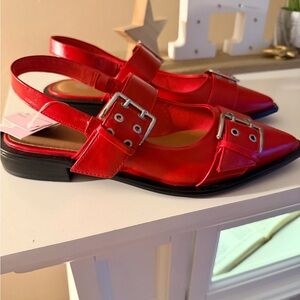 Wild Fable Red Buckle Slingback Flats